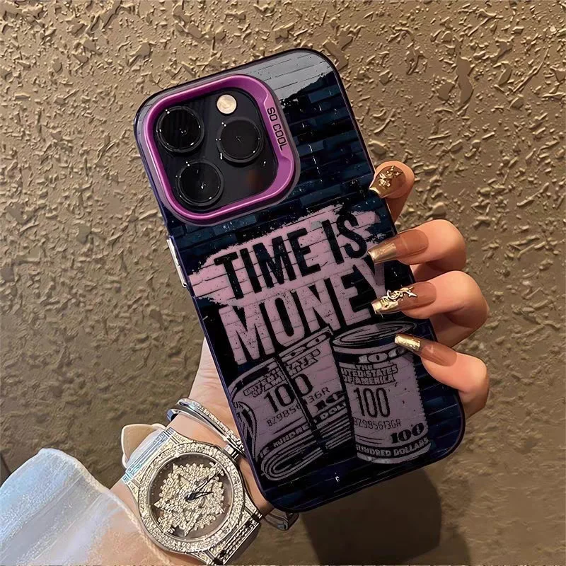 Фото Чехол для телефона iPhone 11, 12, 13, 14, 15, 15, 16, 17 Air Pro Max Plus, защита камеры, бампер из ТПУ, противоударный, для мужчин и женщин, модные деньги №2