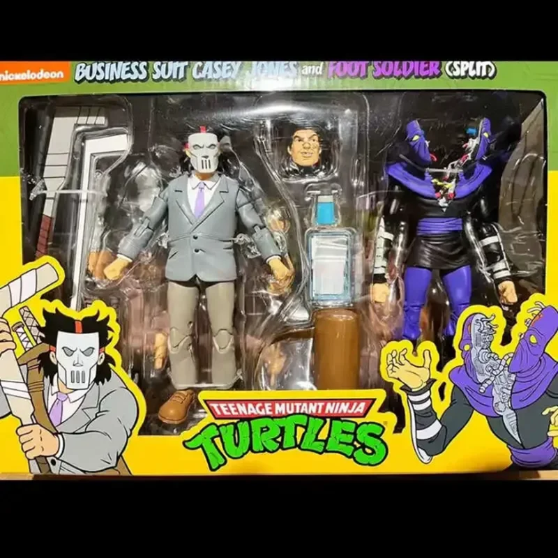 Деловой костюм Кейси Джонс и солдат сплит-стоп TMNT Figuras NECA 54394 Фигурка