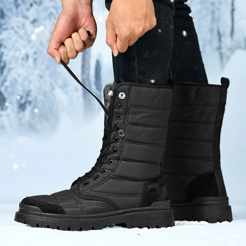 New Winter Snow Boots Women Men Waterproof Hiking Boots Warm High Top Outdoor Sports Shoes Non-slip Hunting Boots Big Size 38-48