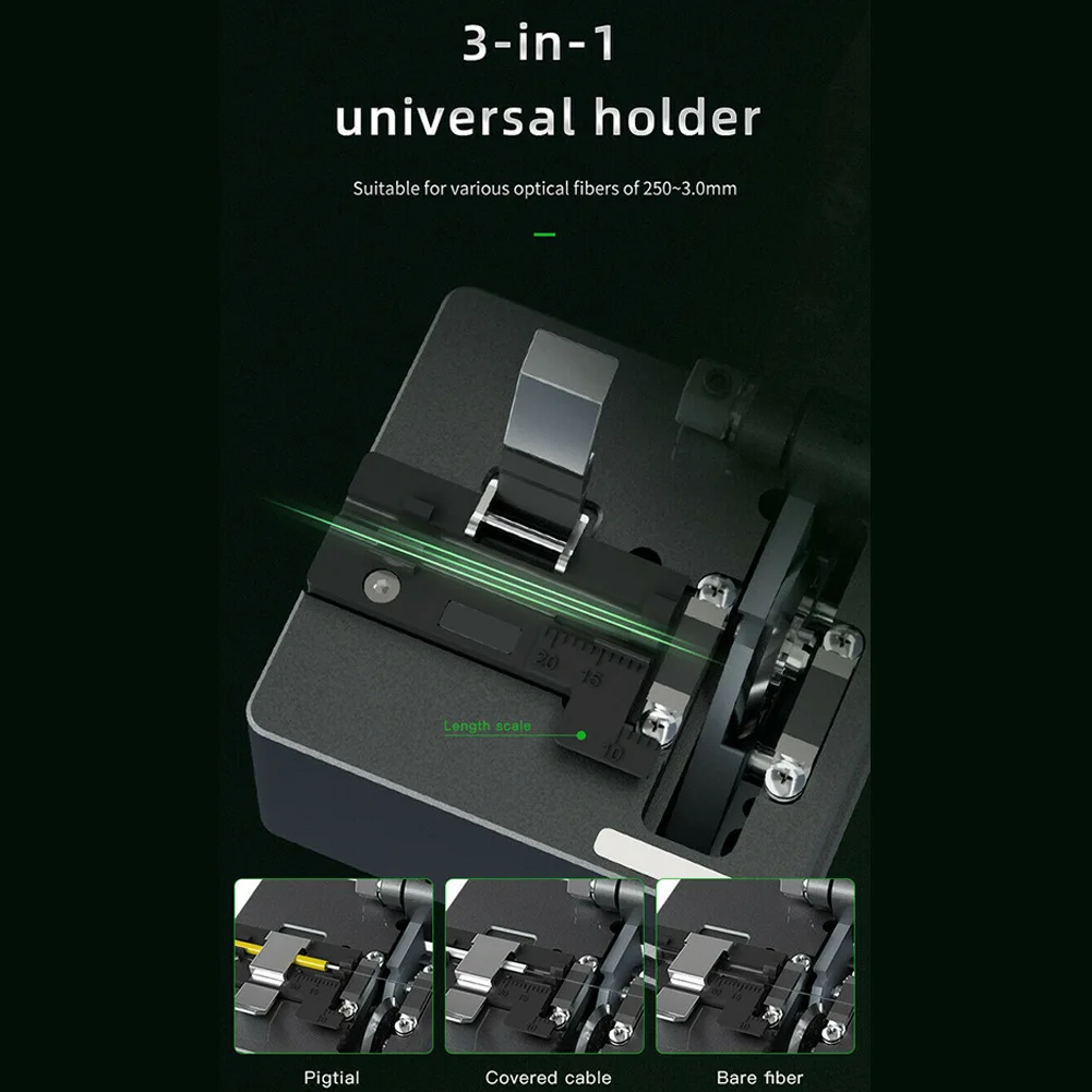 

FC20 Fiber Cleaver 125 Microns 235g 55D Fiber Single Universal Holder 3-in-1 Universal Holder