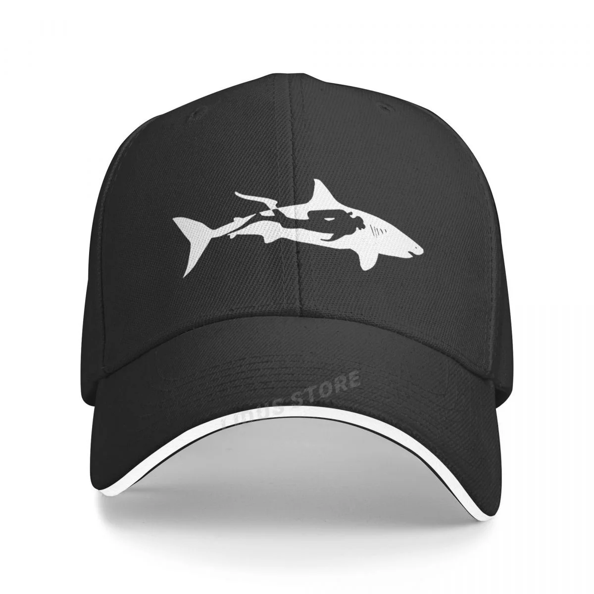 

Shark Diver Scuba Diving Dive Baseball Caps Adjustable Fashion Casual Outdoor Style Dive Shark Hats