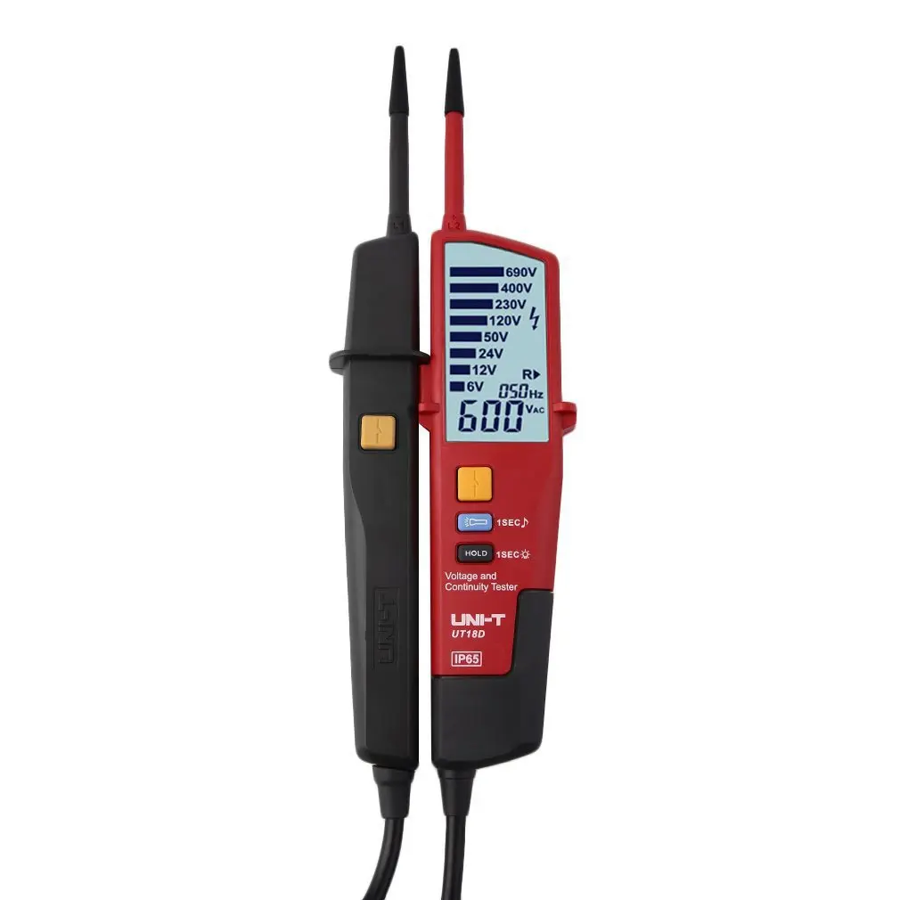 

UNI-T Digital Voltmeter UT18B UT18D AC DC Voltage Continunity Tester 690V LCD Display 3 Phase Sequence RCD Electrical Tester