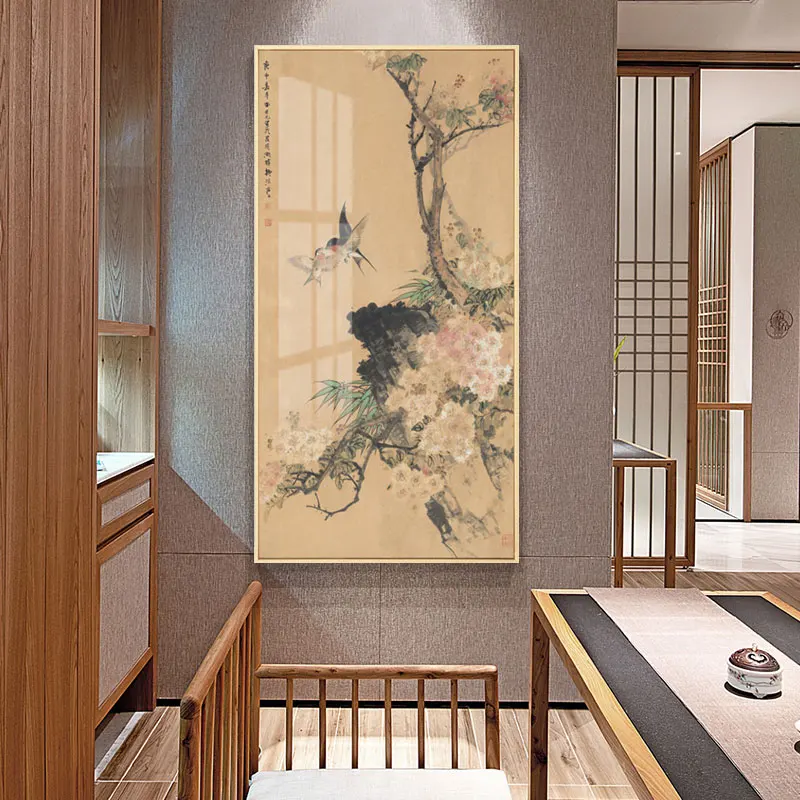 Китайские цветы птицы и цветение сливы современная абстрактная картина маслом