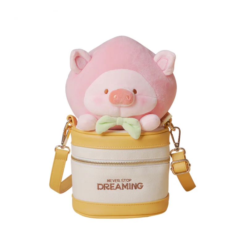 

MBTI Kawaii Pig Bucket Shoulder Bag for Women Lolita Canvas Lovely Doll Purses and Handbags Luxury Designer Crossbody Bags Gifts