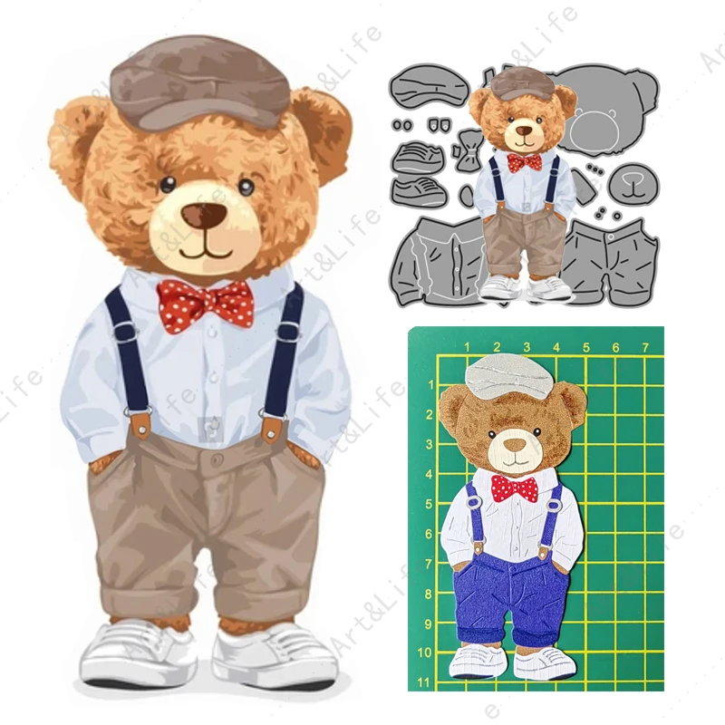 

Cute Mr Bear New Arrival Metal Cutting Dies For Making Scrapbooking Paper Cards Album Embossing Blade Punch Stencils Cut Die