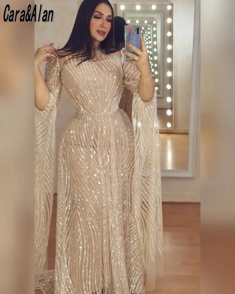 

Блестящие арабские вечерние платья Дубаи с длинным рукавом блестящие платья русалки для выпускного вечера платье для гостей свадьбы одежда для особых случаев