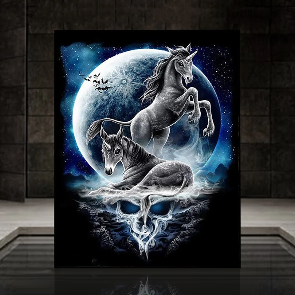 

5D алмазная живопись единорог, Алмазная мозаика, наборы для рисования, полная квадратная/круглая вышивка с животными стразы, DIY домашний деко...