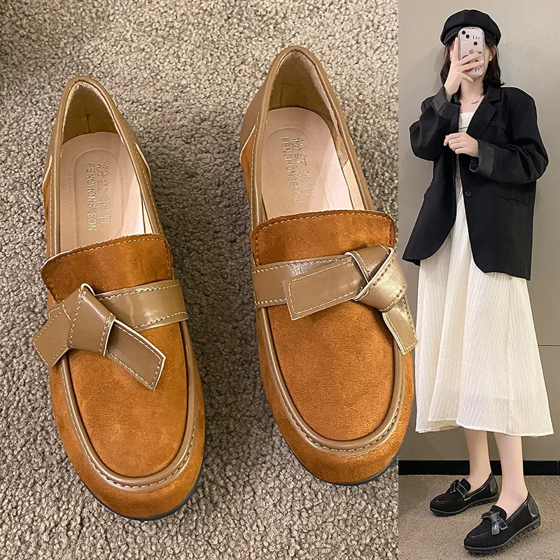 

Slip-On Shoes for Women 2023 Shallow Loafers Spring Autumn Flats Butterfly-knot Ladies Shoe Casual Breathable Chaussure Femme