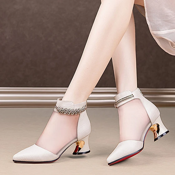 

Женские сетчатые ботинки на молнии, дышащие однотонные ботинки на высоком каблуке, с вырезами, модные Универсальные полусапожки, Новинка ле...