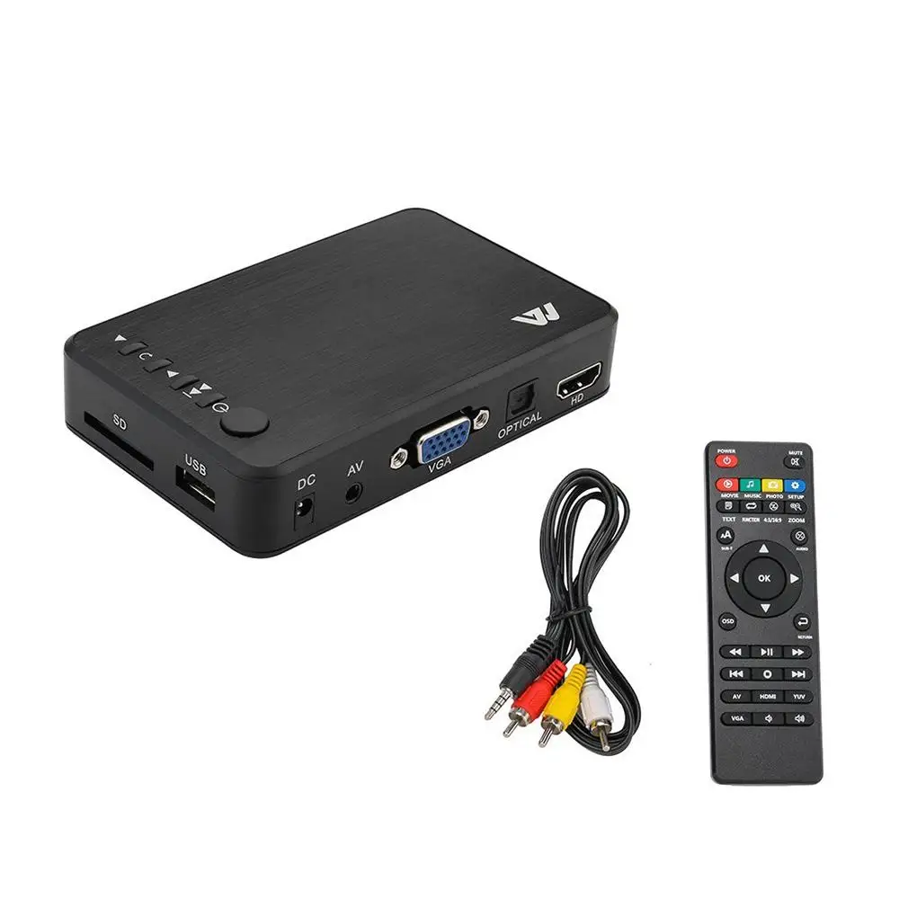 Autoplay Tv Box 1080p Hdd Media Player Full Hd -compatible Multimedia Player Tv Video Av Mkv Avi Rm Hd Vga Av Output Mini