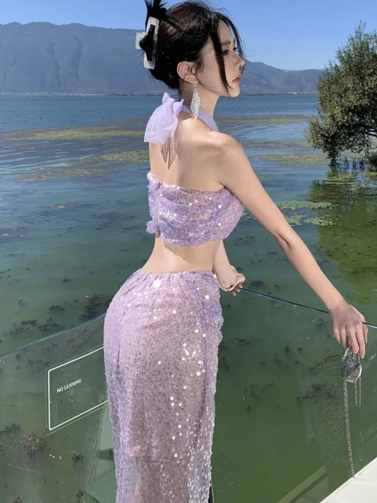 Женский летний костюм ZHANGKUNLIN фиолетовый