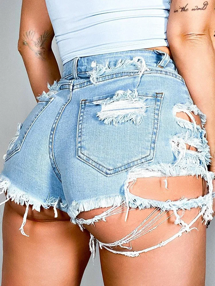 

Summer Women Sexy Ripped Denim Shorts High Waist Irregular Tassel Slim Woman jeans Shorts Streetwear Short Jeans Drop Shipping