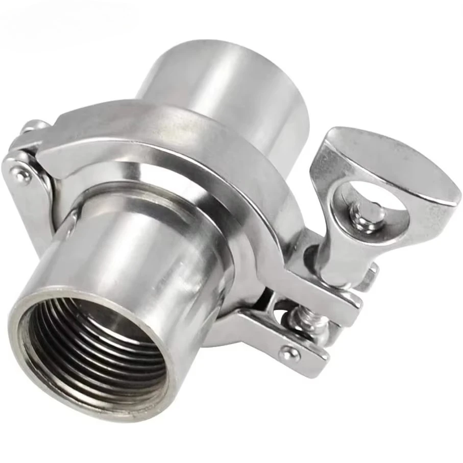 Фото Комплект санитарных фитингов Tri-Clamp 1.5 (1/2 NPT) с внутренней резьбой из нержавеющей стали SS304, с силиконовыми прокладками и зажимом Tri-Clover, внешний диаметр 50.5 мм №1