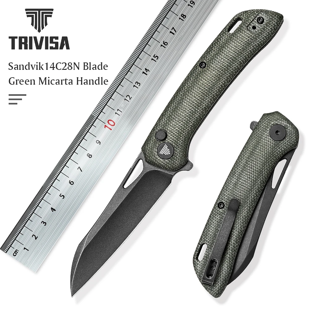 TRIVISA Pocket Folding Knife with Clip for Men,3.54