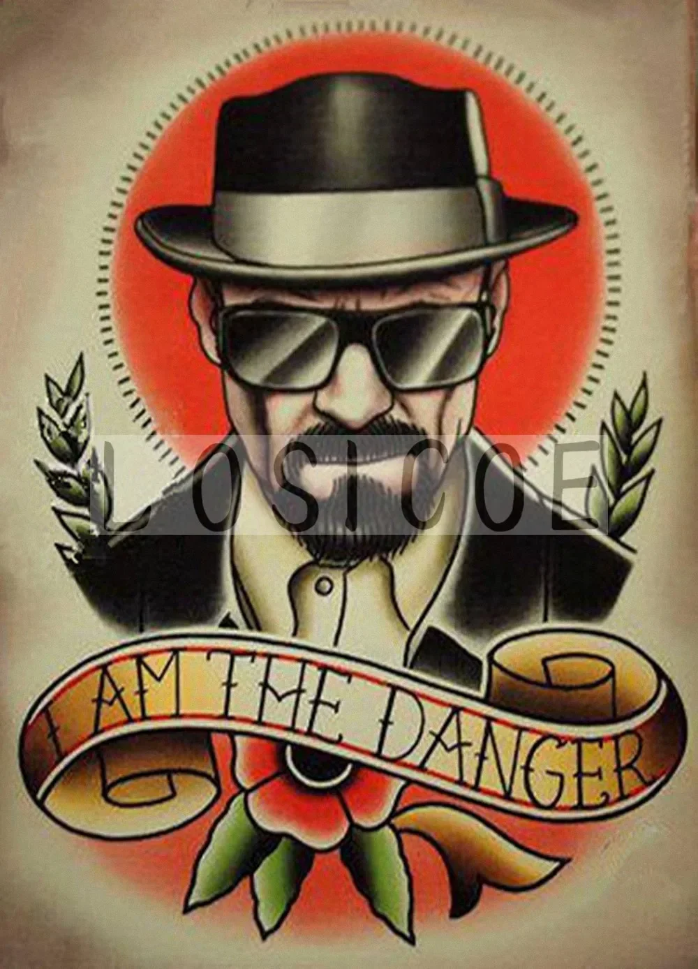 I AM THE DANGER 30X42 CM винтажные татуировки узор крафт-бумага плакат настенная наклейка