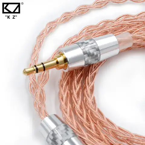 Провод для наушников KZ 90-6 ZSX/ZAX/жесс/ZS10 Pro/ZEX Pro/ZSN Pro, медный кабель без содержания кислорода, кабель для наушников 0,75 мм, 3,5 мм