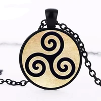 teen wolf triskele triskelion photo glass dome cabochon pendant chain necklace fashion jewelry accessories for women men gifts
