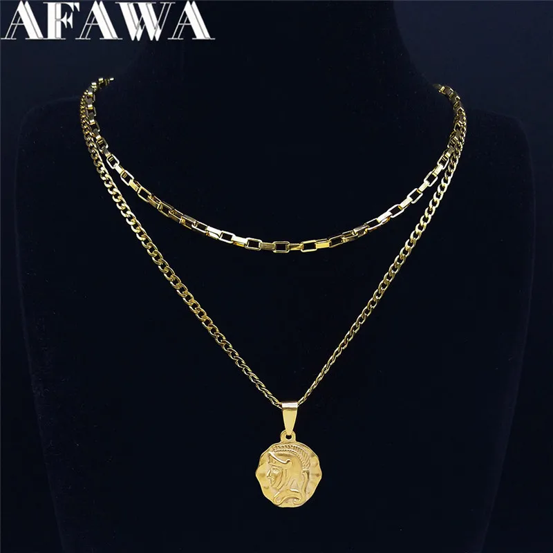 

Ожерелье из нержавеющей стали в стиле хип-хоп с солдатиками, Массивное колье-чокер золотого цвета, ювелирные изделия, цепочки из нержавеющей стали NK61S02, 2 шт.