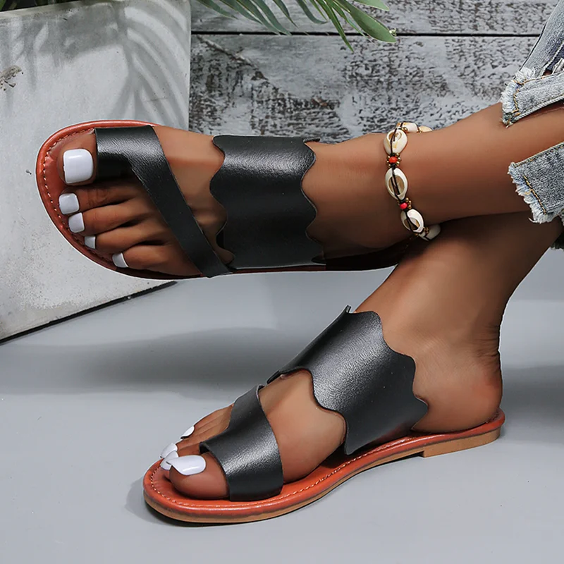 Summer Women Flats Clip-toe Slippers Casual Beach Shoes New Trend Fashion Rome Sandals Slingback Slides Women Flip-flops