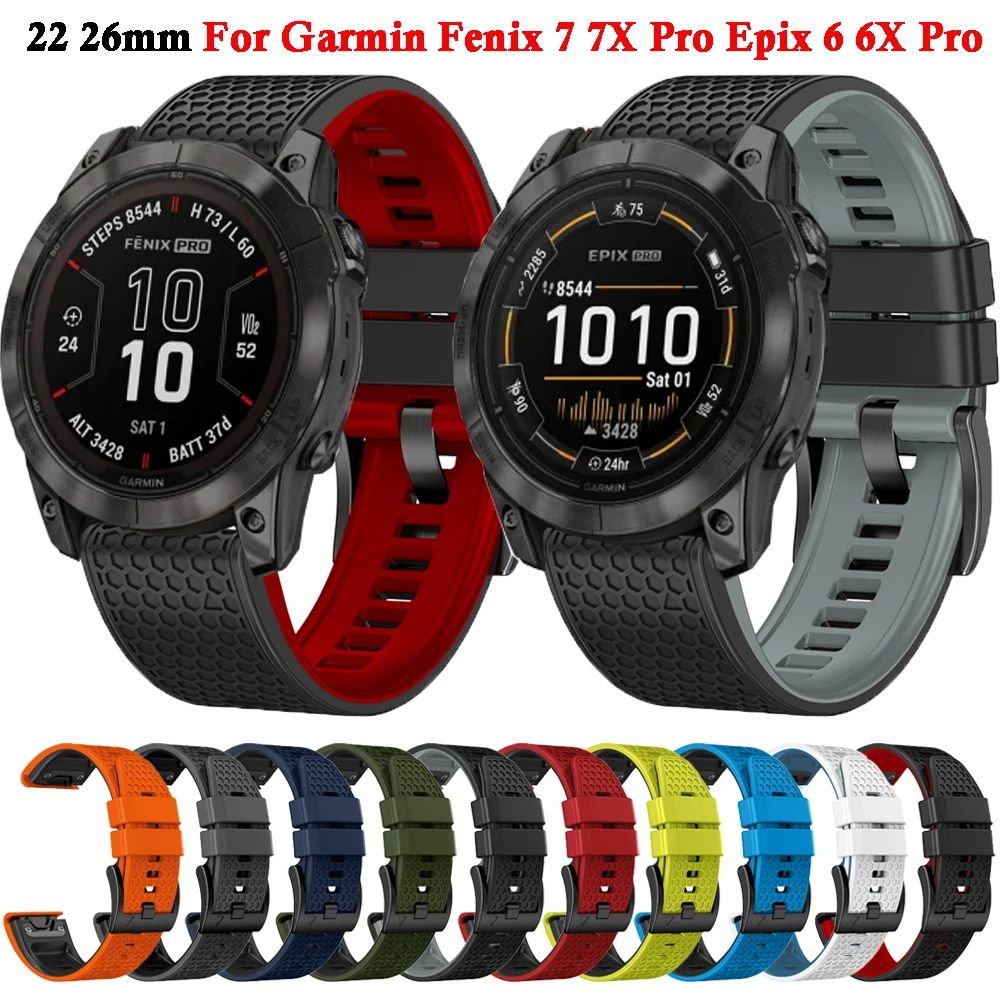 

Ремешок силиконовый для смарт-часов Garmin Fenix 7 7X Pro Epix 6 6X Pro 5 5X Plus Instinct 2X, 22 мм 26 мм