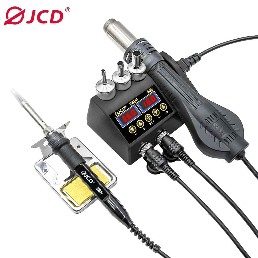 

2 in 1 750W Soldering Station LCD Digital Display Welding Rework Station for Cell-Phone BGA SMD PCB IC Repair Solder Tools 8898