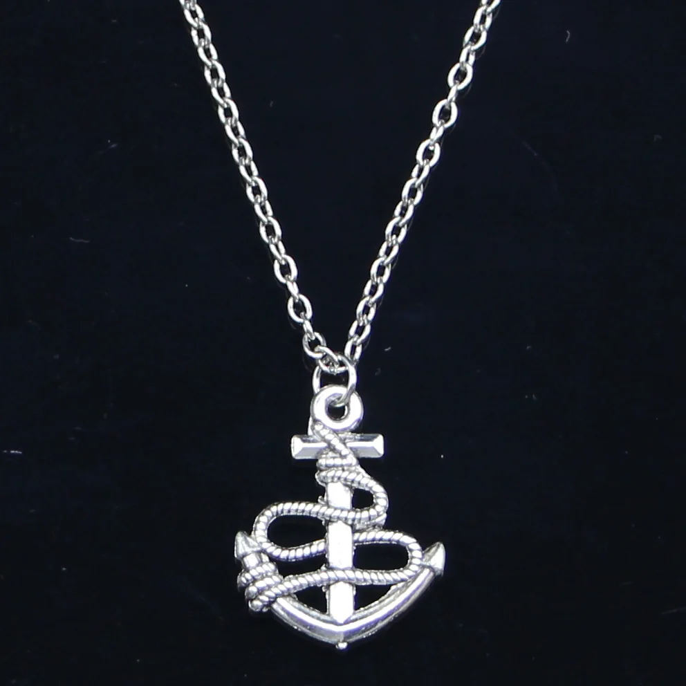 

20pcs New Fashion Necklace 24x19mm Anchor Rope Sea Pendants Short Long Women Men Colar Gift Jewelry Choker