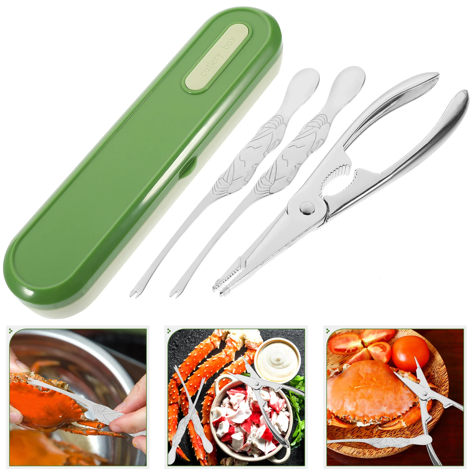 

Seafood Boil Party Supplies Kitchen Tongs Crab Claws Leg Crackers Picks Eating Utensils