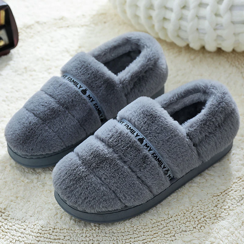 

Warm Men Slippers Plush Home Women Slippers Household Anti-Slip Male Floor Shoes Indoor Soft Footwear Free Shipping Couple 2022