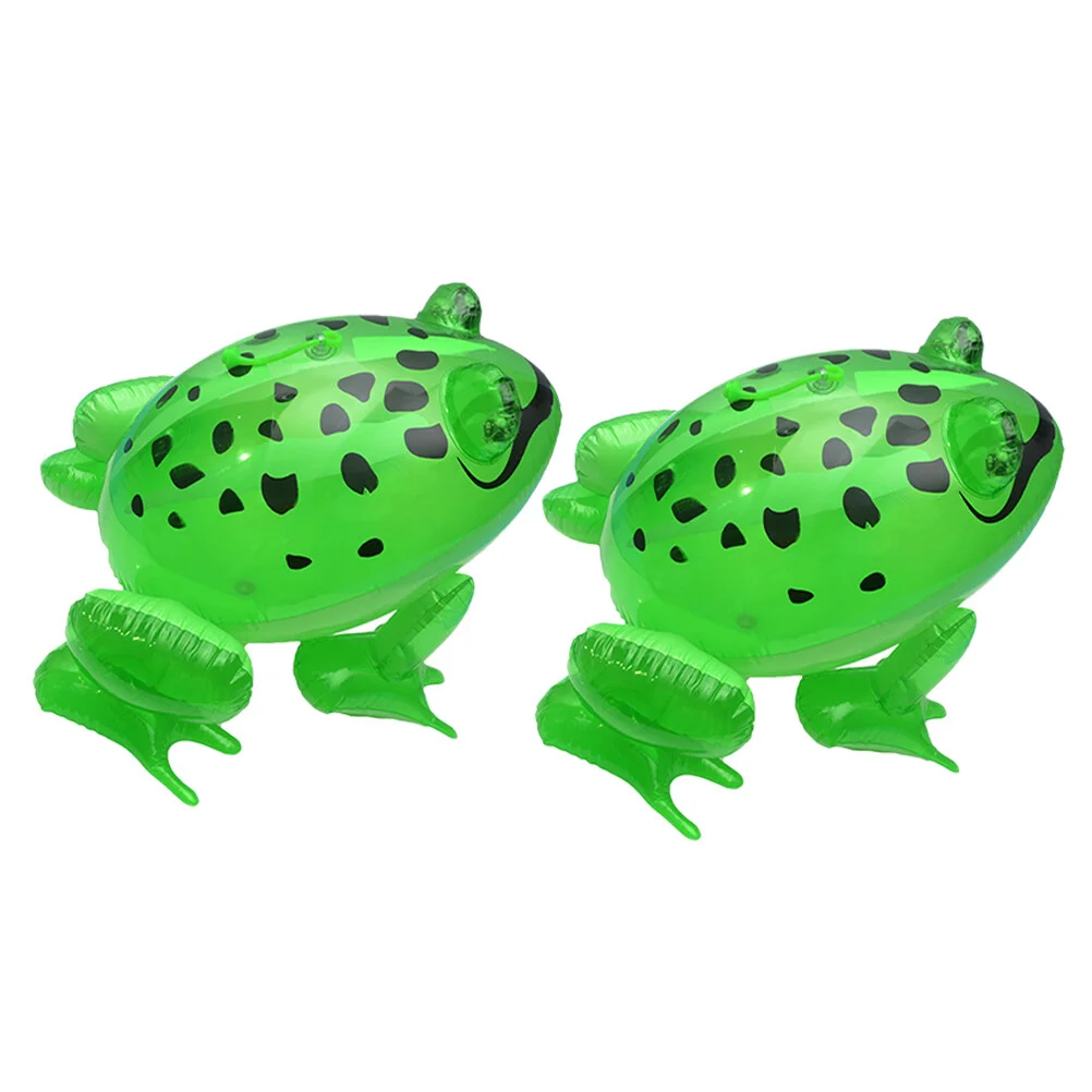 

2 Pcs Kids Party Bag Fillers Frog Inflatable Frogs Prop Simulation Toy Luminous Decor Plaything Pvc Child