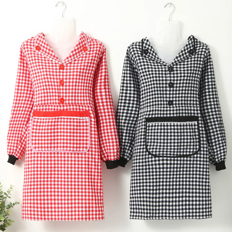 

Хлопковый фартук маслостойкий домашний кухонный тонкий дышащий женский модный комбинезон с длинным рукавом мужской Рабочий Комбинезон дл...