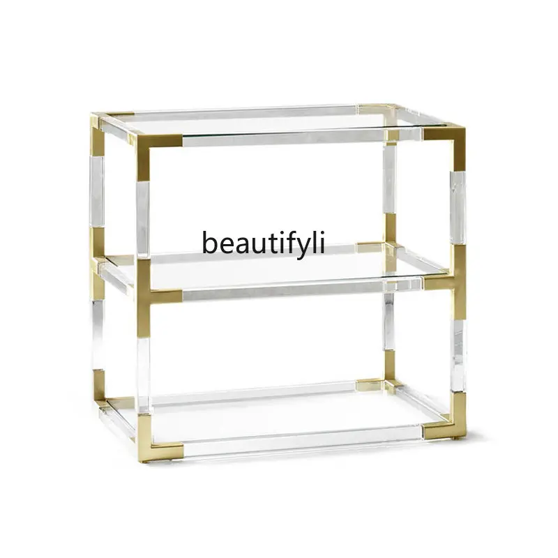 

Современный простой прозрачный акриловый боковой столик yj, металлический угловой столик для телефона, журнальный столик, прикроватный сто...