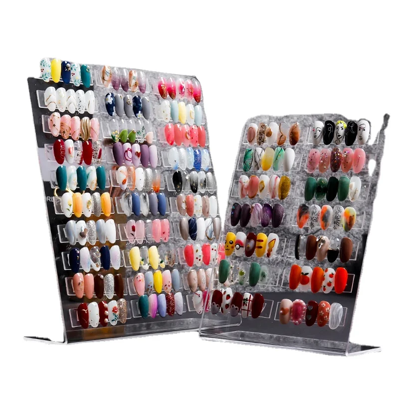 Transparent Acrylic Nail Display Board,30pcs Nail Tips Display Stand,Polish Gel Decoration Display Board,Small Size Nail Kit