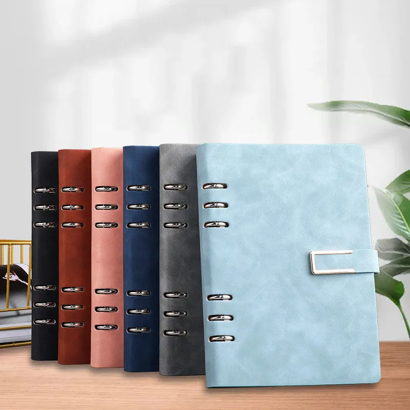 2022 Diary Colorful A5/A6 PU Loose-Leaf Cover Binder Business office Notebooks Hard Cover Refill Journal Travelers Leather Cover