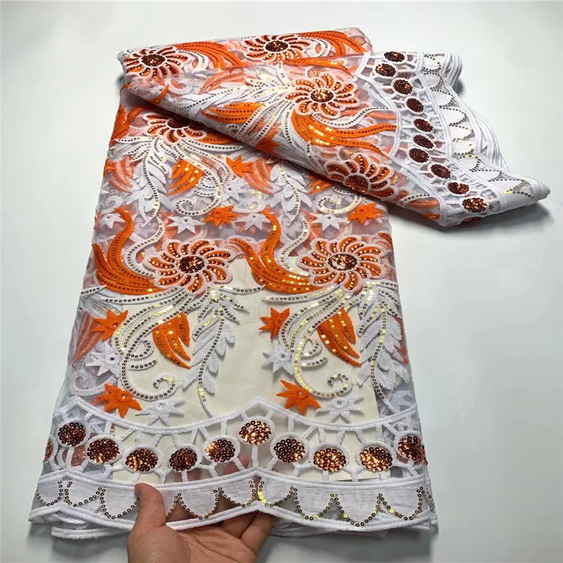 Новейшая африканская кружевная ткань с блестками вышивка из французского тюля