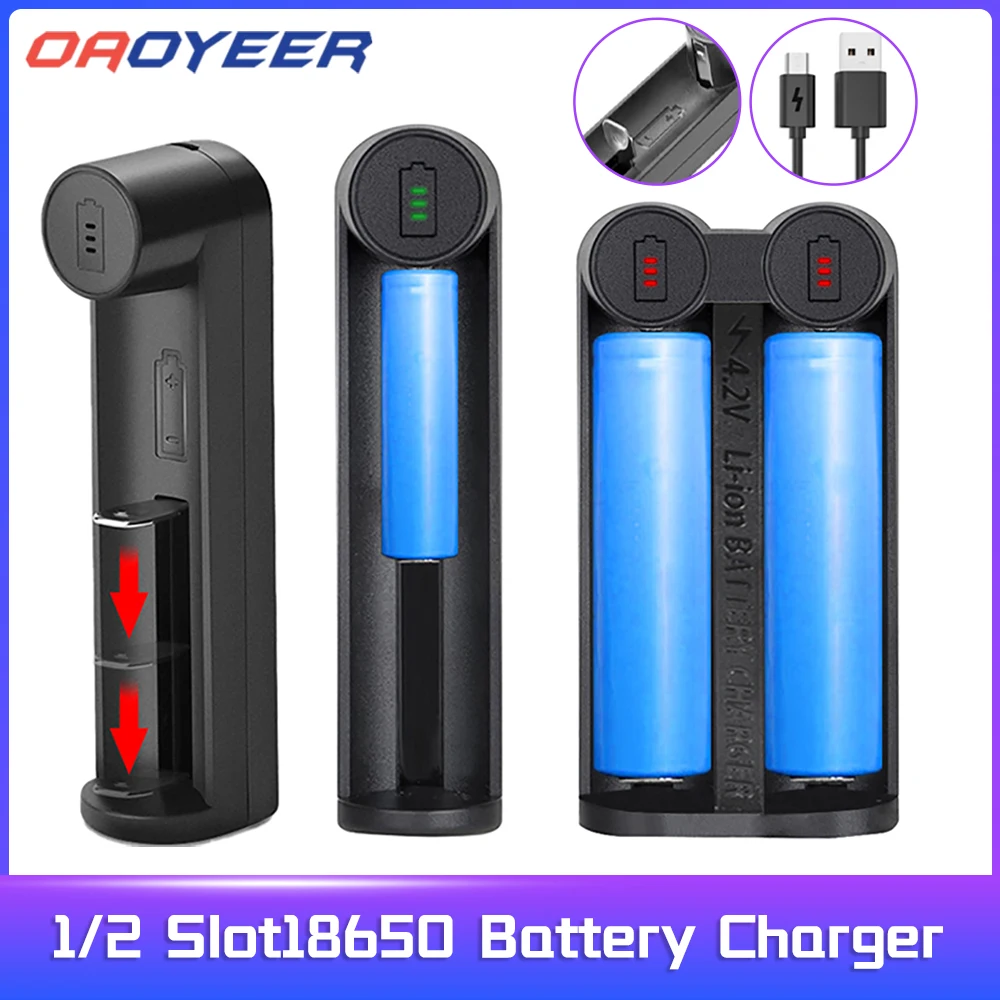 

18650 Battery Charger Smart Charging 1 Slot USB 18650 26650 18350 32650 21700 26700 26500 Li-Ion Rechargeable Battery Charger