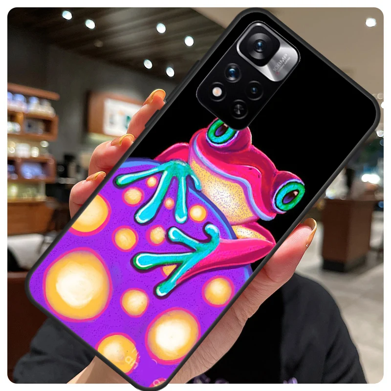 Фото Чехол Frong Froggy Art Groovy Hippie для Redmi Note 11 Pro, чехол для Xiaomi Redmi Note 10 7 8 9 Pro 8T 9S 10S 11S 9A 9C 9T Coque №2