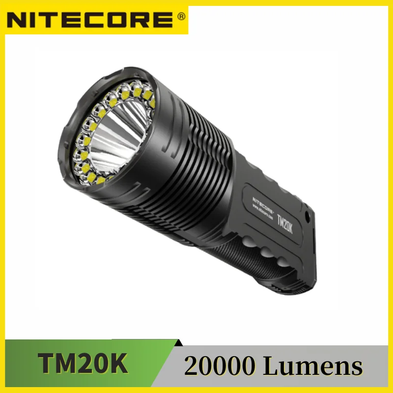 Цена Тактический фонарик NITECORE TM20K, 20000 люмен, 19 светодиодов CREE, USB, перезаряжаемый, встроенный аккумулятор, прожектор
