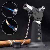 metal cigar spray gun windproof lighter turbine torch straight blue flame lighter kitchen bbq outdoor cigar mens gadgets