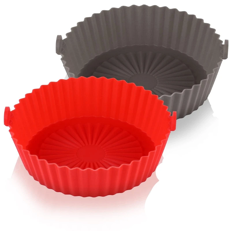 

Air Fryer Silicone Pot Airfryer Basket 2 Pack Air Fryer Liners Oven Accessories Baking Safe Replacement Parts