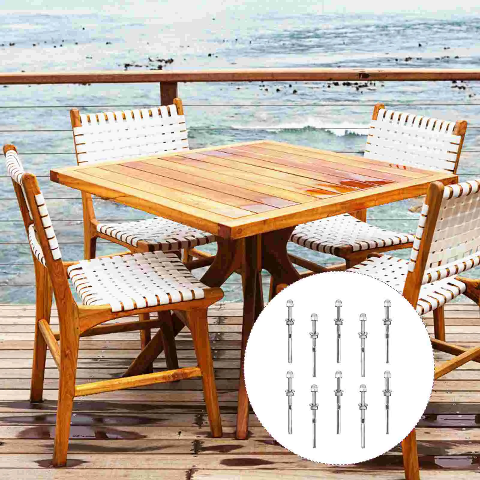 

10pcs Stainless Steel Handrail Railing Cable Tensioner Cable Systems Parts Kit