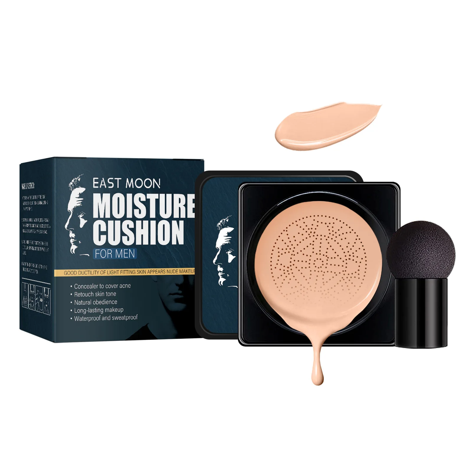 

Men BB Cream Foundation Concealer Air Cushion Mushroom Head Concealer Whitening Base Brighten Male Concealer Cream Free Shipping