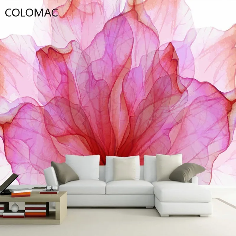 

Colomac Custom 3D Modern Minimalist Romantic Wallpaper Red Flower Balcony Beauty Salon Decoration Mural Dropshipping