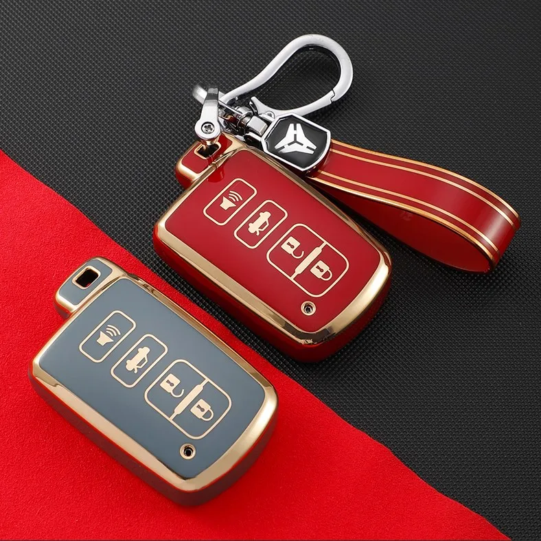 

Car Remote Key Case Cover for Toyota Avalon Camry Corolla RAV4 Highlander Auris CHR Land Cruiser 4Button Key Shell Fob Keychain