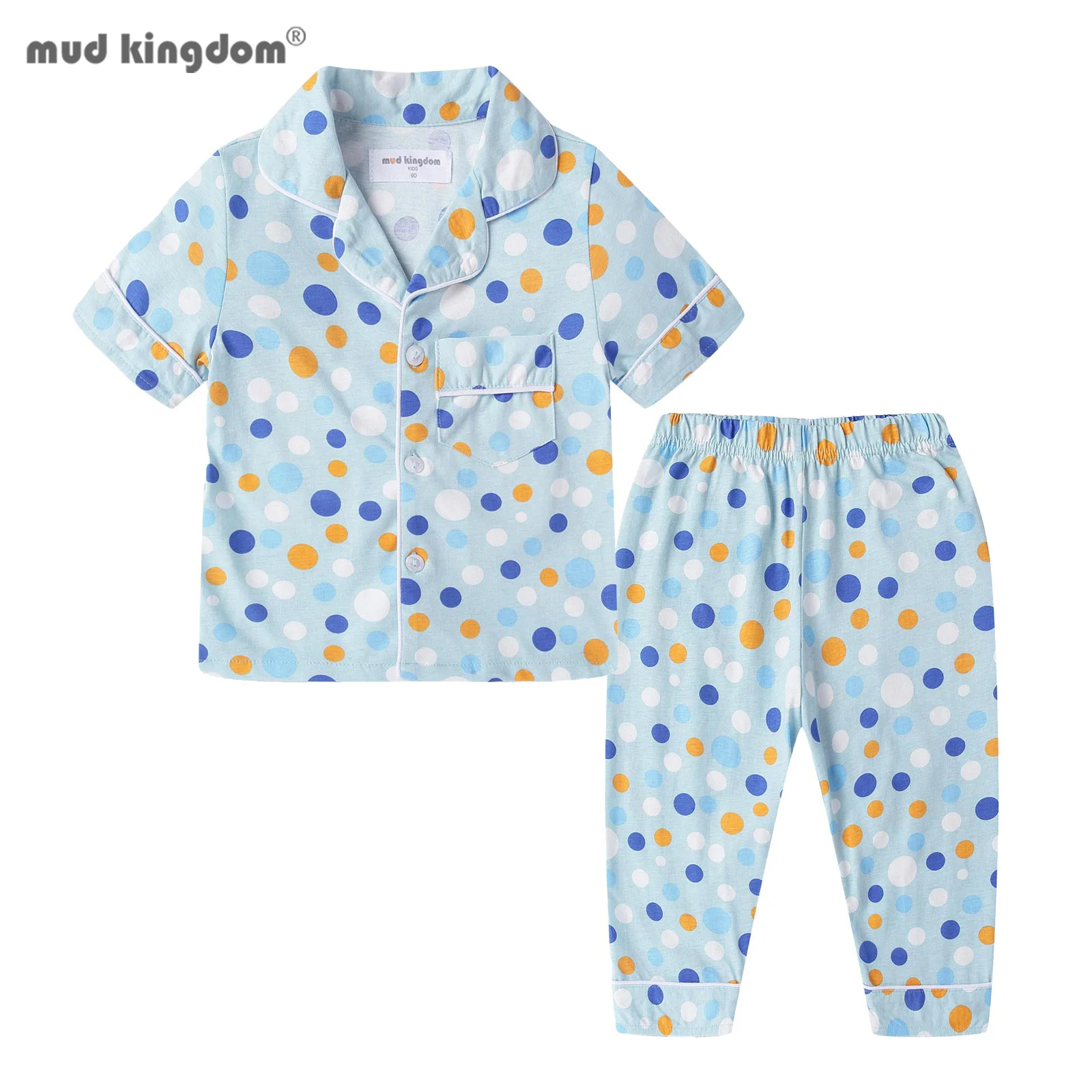 Детский пижамный комплект с коротким рукавом на пуговицах