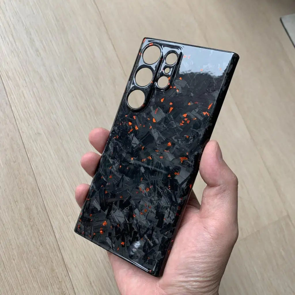 100% настоящий кованый чехол из углеродного волокна для Samsung Galaxy S23 Ultra роскошный