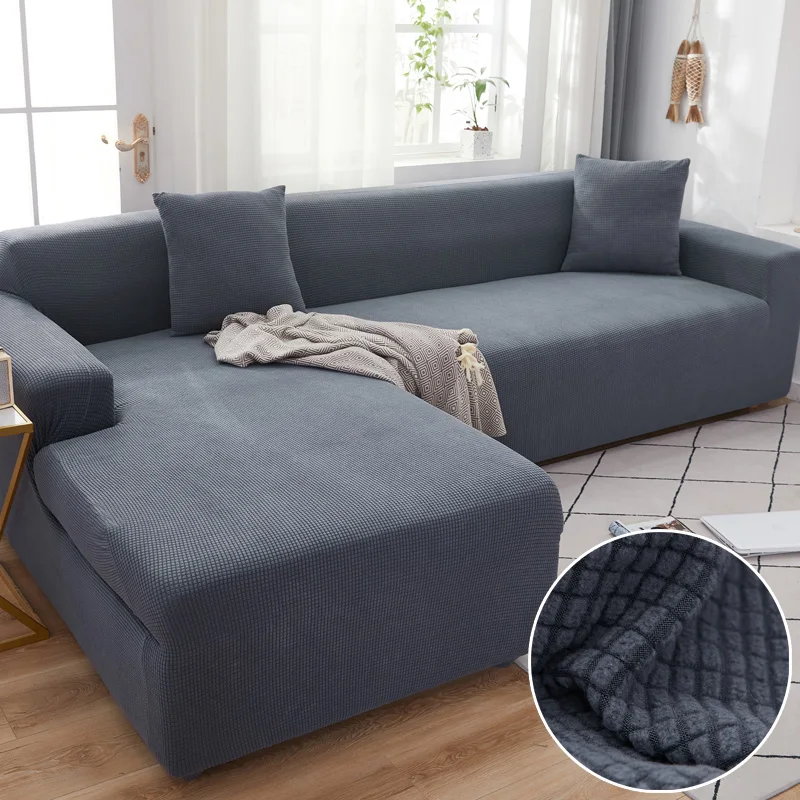 

Elastic Sofa Covers for Living Room Chaise Lounge Corner Plush Stretch Sectional Couch Armchair 2 3 Seater Slipcover Furniture