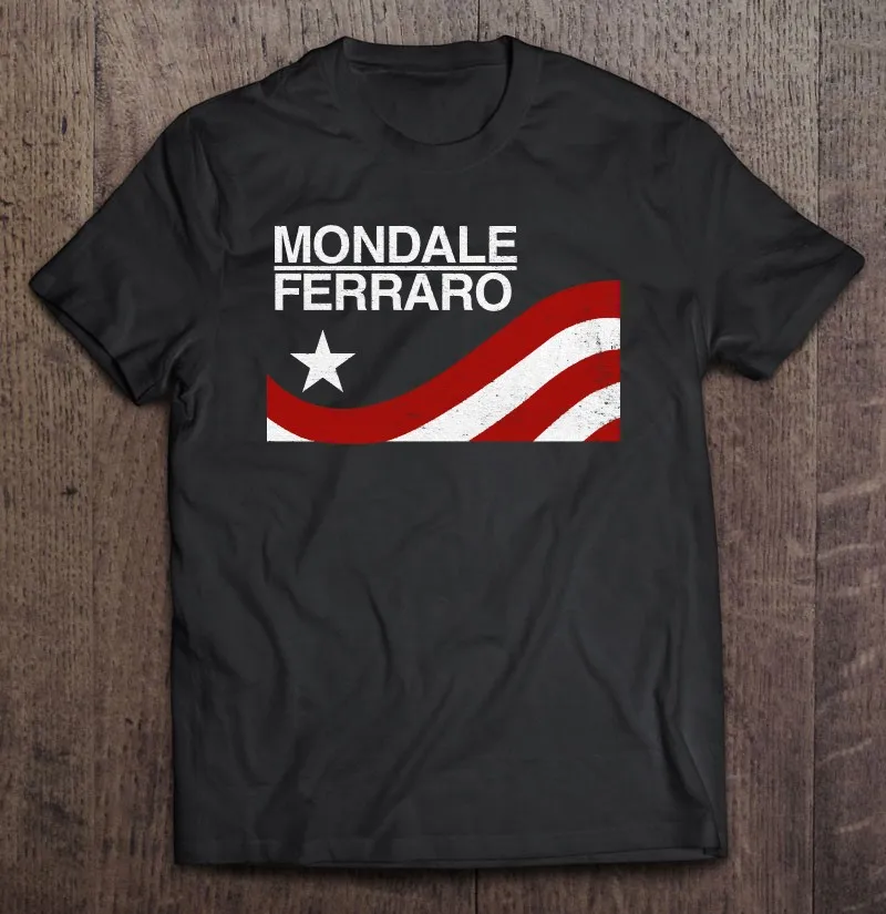 

Футболка Mondale Ferraro выборов 1984 футболка Оверсайз Футболки Мужская хлопковая футболка женская мужская одежда Манга