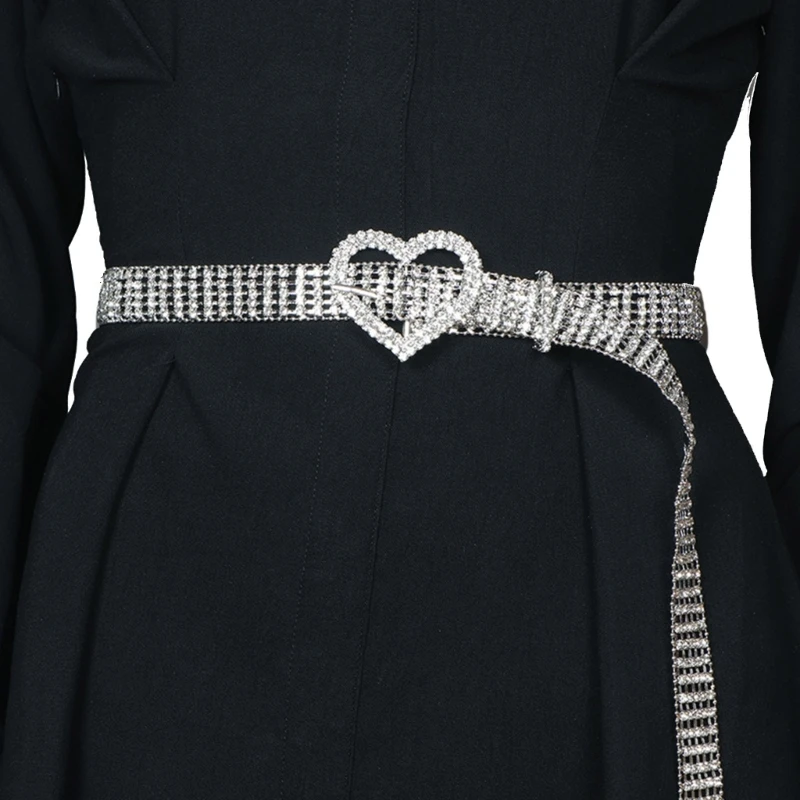 Luxurious Waist Belt with  Heart Pin Buckle for Jeans Skirt Decors
