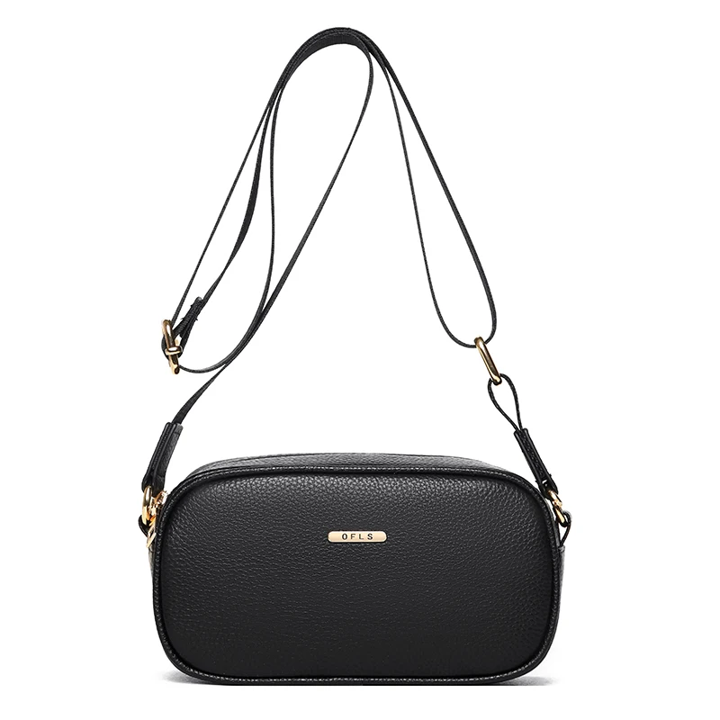 

Luxury 100% Soft Genuine Leather Women Messenger Bag HighQuality Solid color Cow Leather handbag Female Shoulder Crossbody2023