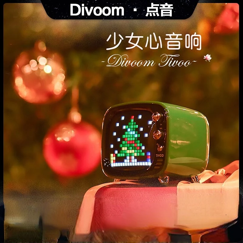 Divoom Small Tv Speaker Tivoo Portable Mini Wireless Pixel Smart Bluetooth Speaker